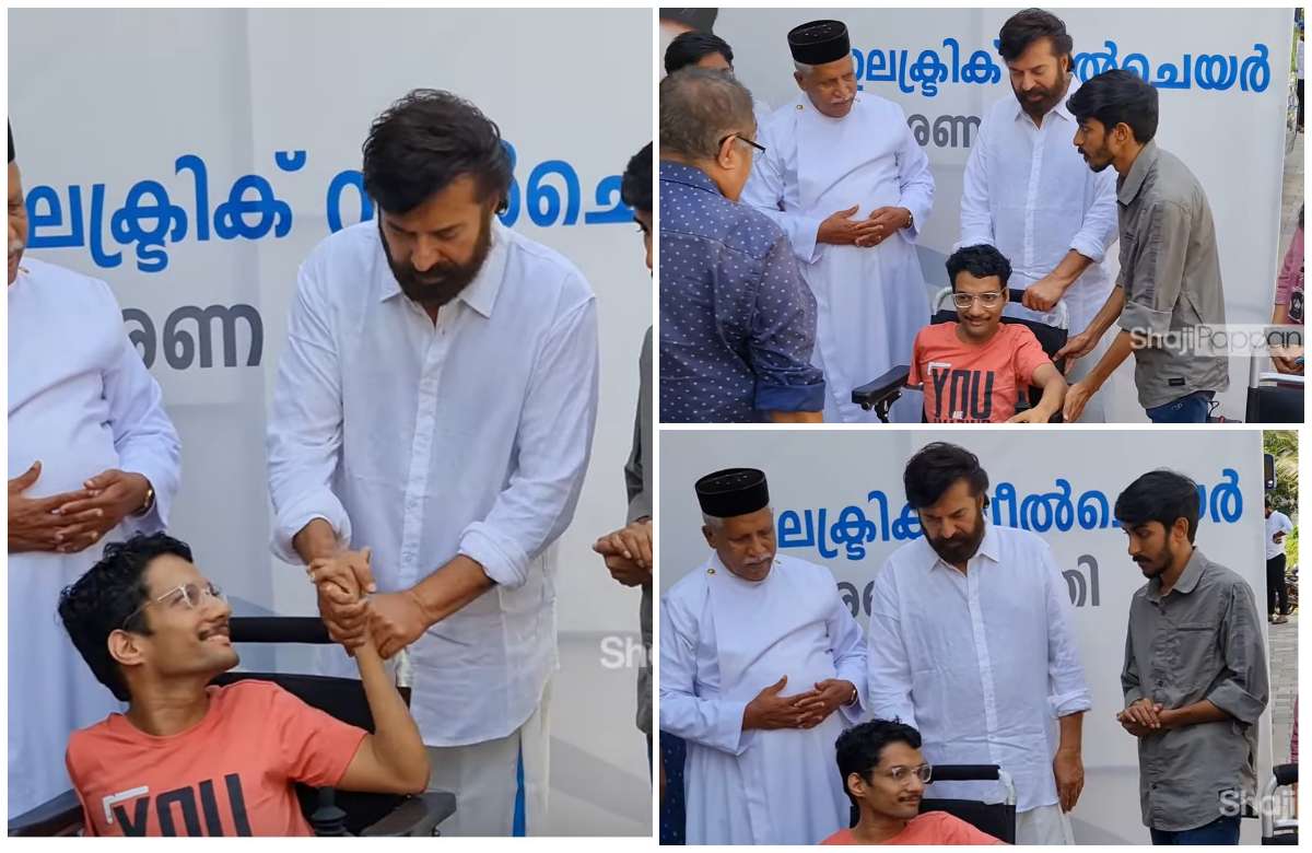 Mammootty aashwasam project delivered 25 robotic wheel chair video viral